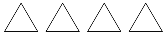 4 likesidede trekanter